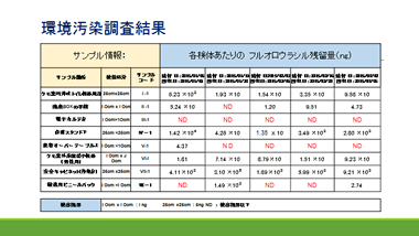 環境汚染調査結果